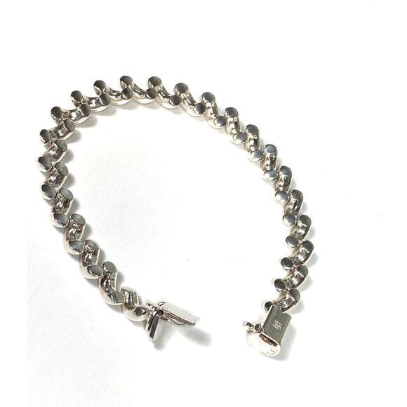 925 Italy Sterling Silver Bracelet Tennis 20.87g 7.5” - Picture 9 of 15